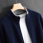 Cárdigan de punto minimalista con cremallera para hombre
