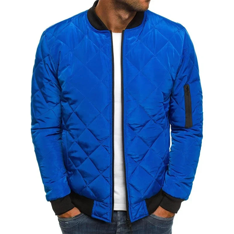 Men's Diamond-Quilted Bomber Jacket