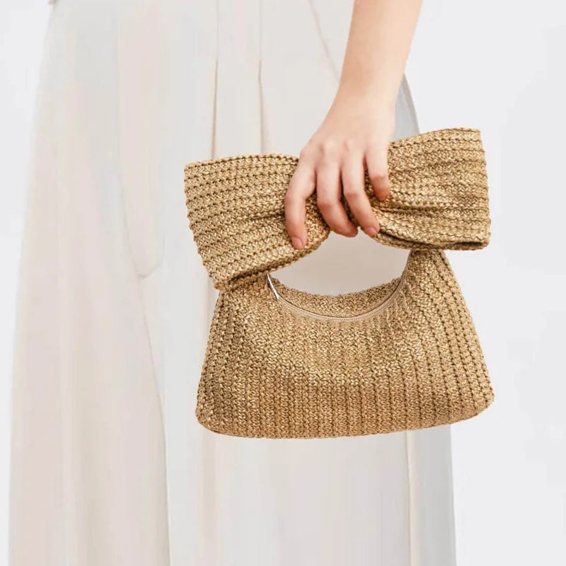 Pochette tressée à nœud pour femme