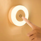 Lampada da parete LED rotonda ricaricabile con pulsante di accensione touch