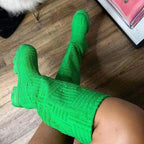 Stickade ankelboots för kvinnor