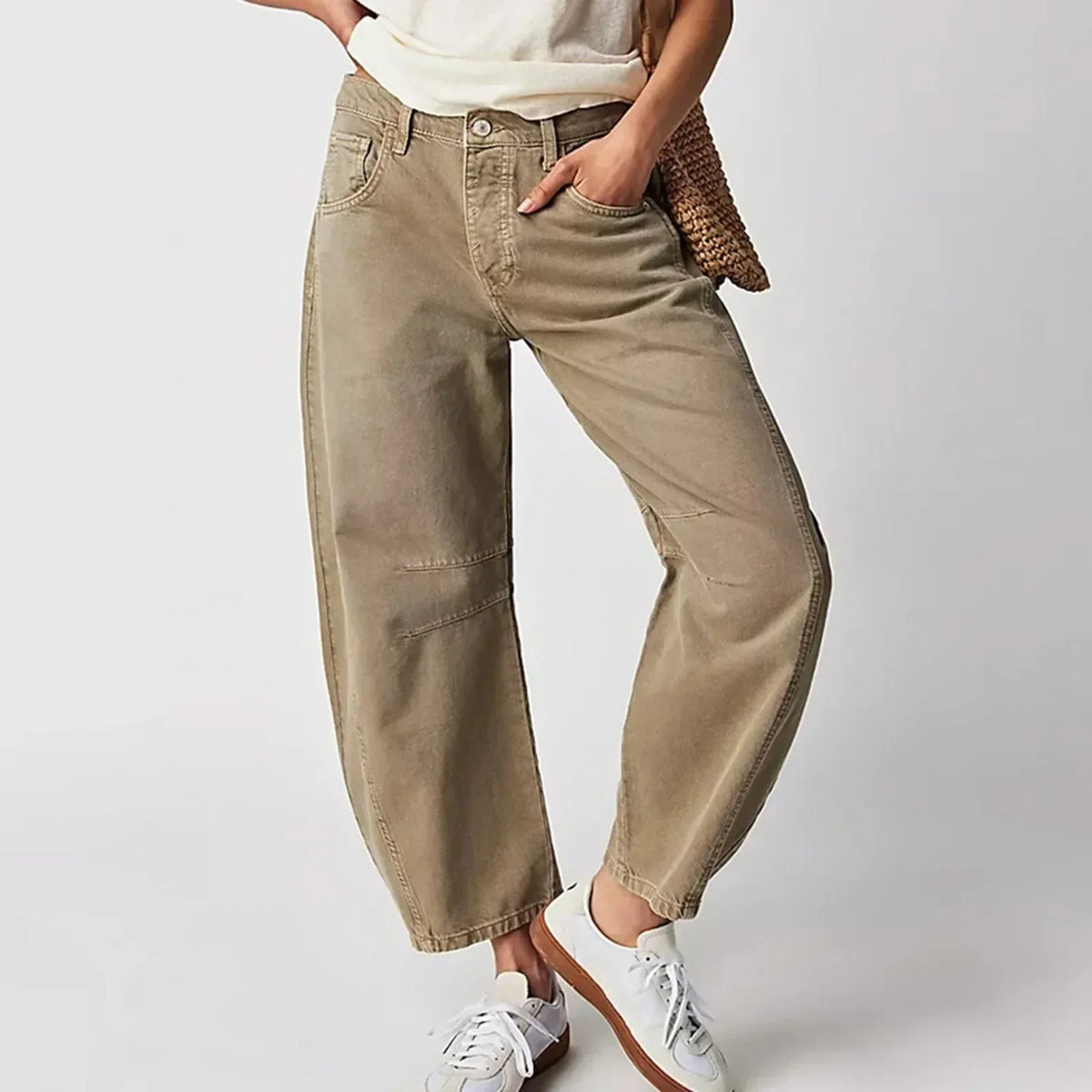 Women's High Waist Relaxed Barrel Leg Pants