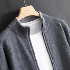 Cárdigan de punto minimalista con cremallera para hombre