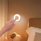 Lampada da parete LED rotonda ricaricabile con pulsante di accensione touch