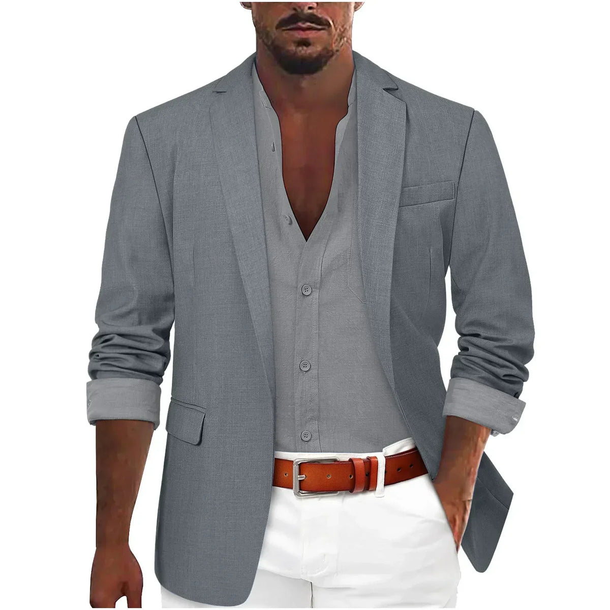 Men’s Single-Breasted Casual Blazer