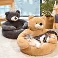 Plush Bear-Shaped Pet Bed