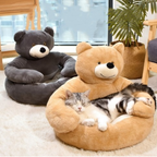 Plush Bear-Shaped Pet Bed