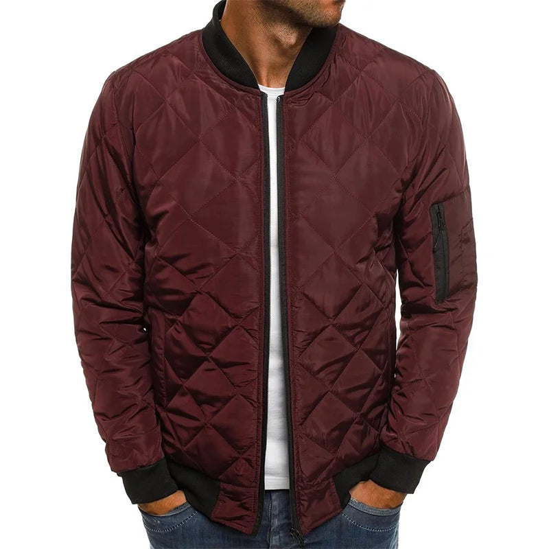Men's Diamond-Quilted Bomber Jacket
