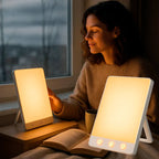 Lysterapi-lampe mod vinterdepression med 10.000 lux, justerbar lysstyrke og timer