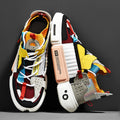 Men Urban Sneakers with Bold Patchwork Design and Cushioned Sole