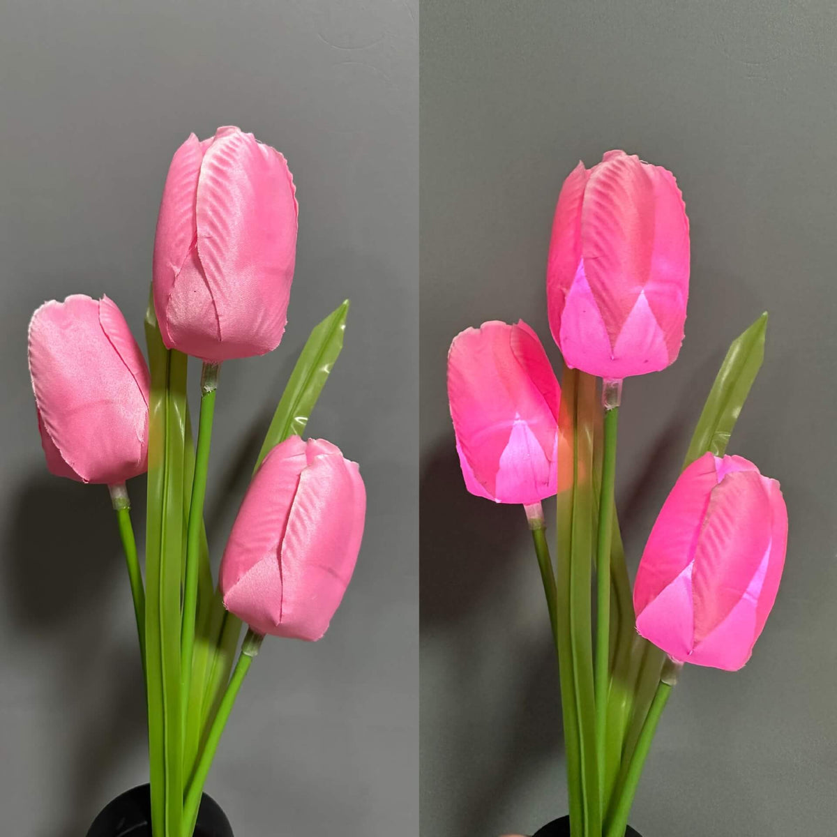 Solcelledrevet tulipanlampe på spyd til haven med farverigt LED-lys