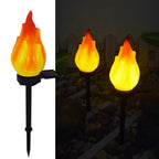 Solar Flame Garden Stake Light with Warm LED Glow