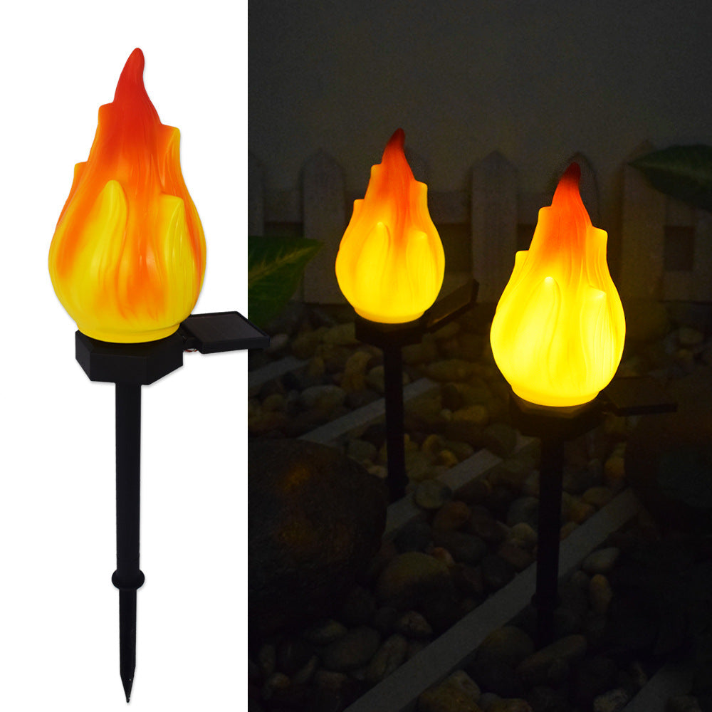 Solar Flame Garden Stake Light with Warm LED Glow
