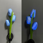 Solcelledrevet tulipanlampe på spyd til haven med farverigt LED-lys