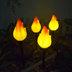 Solar Flame Garden Stake Light with Warm LED Glow