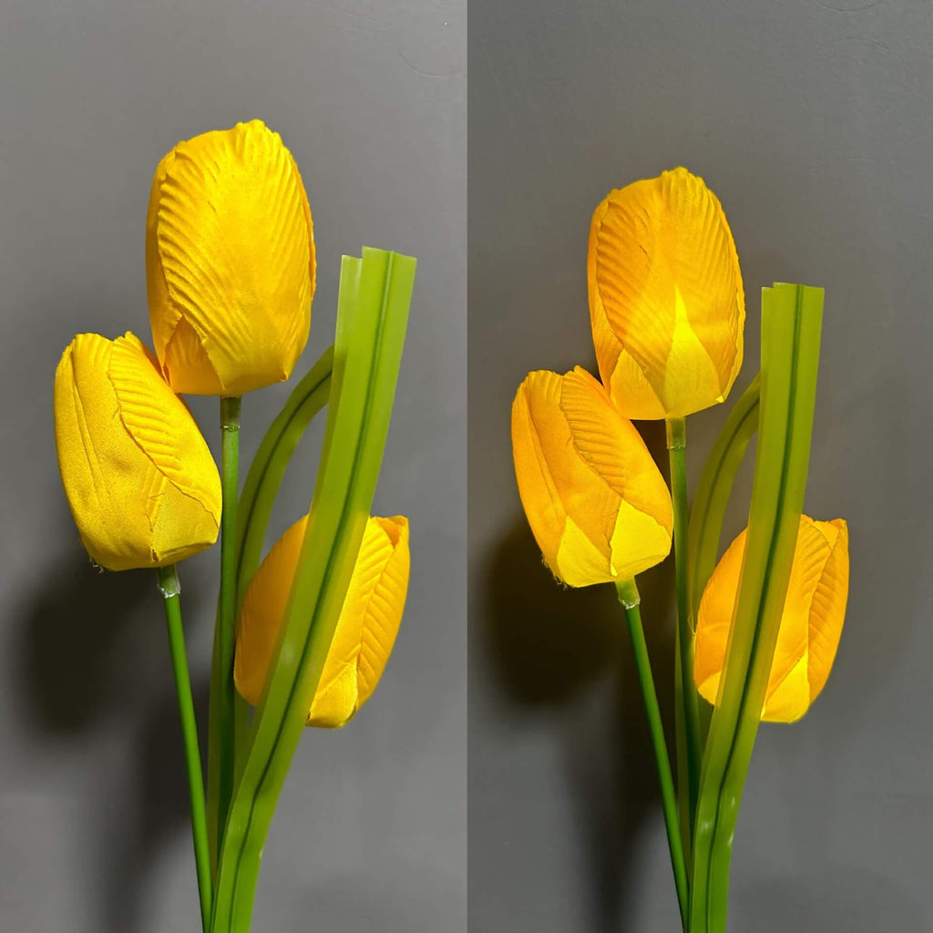 Solcelledrevet tulipanlampe på spyd til haven med farverigt LED-lys