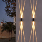 Lampada da parete rettangolare Scandi a LED per esterni con luce rivolta verso l'alto e verso il basso