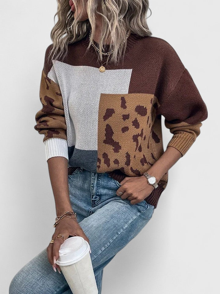 Women’s Patchwork Animal Print Sweater