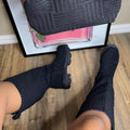 Stickade ankelboots för kvinnor