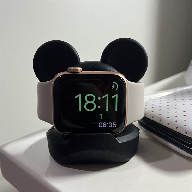 Silicone Apple Watch Charging Stand with Playful Character Design