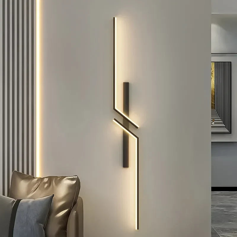 Modern Linear Cross LED Wall Light with Ambient Glow