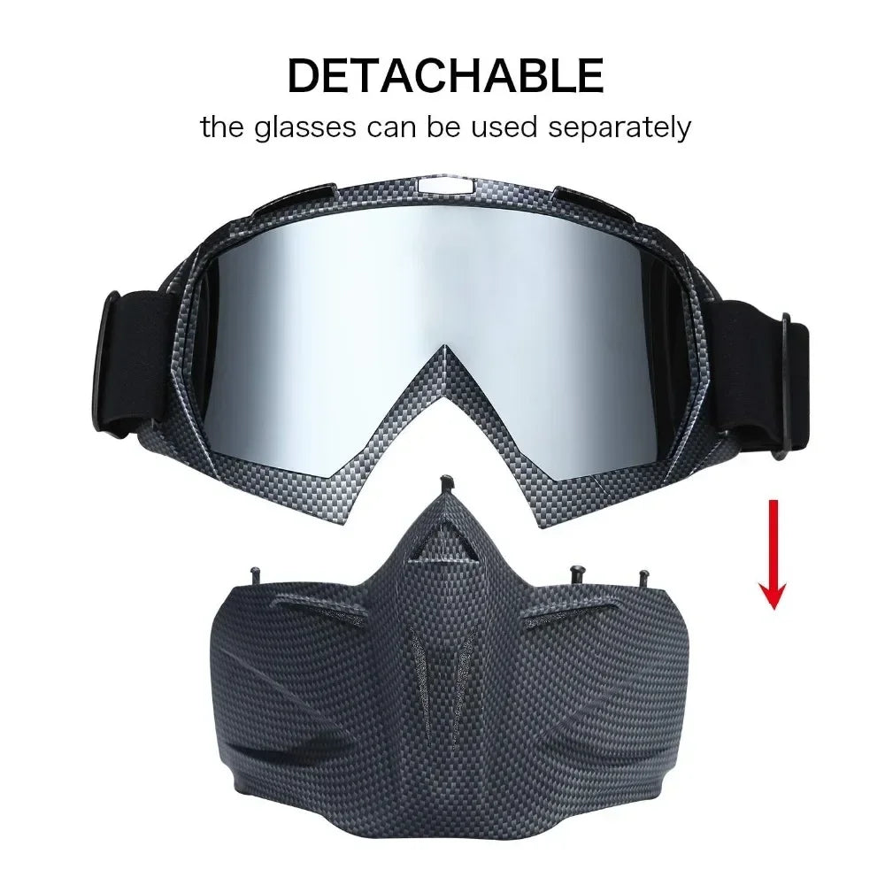 Ski Goggles with Detachable Face Guard