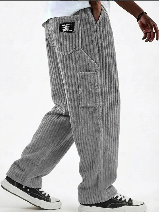 Men's Relaxed Fit Ribbed Knit Straight Leg Casual Lounge Pants
