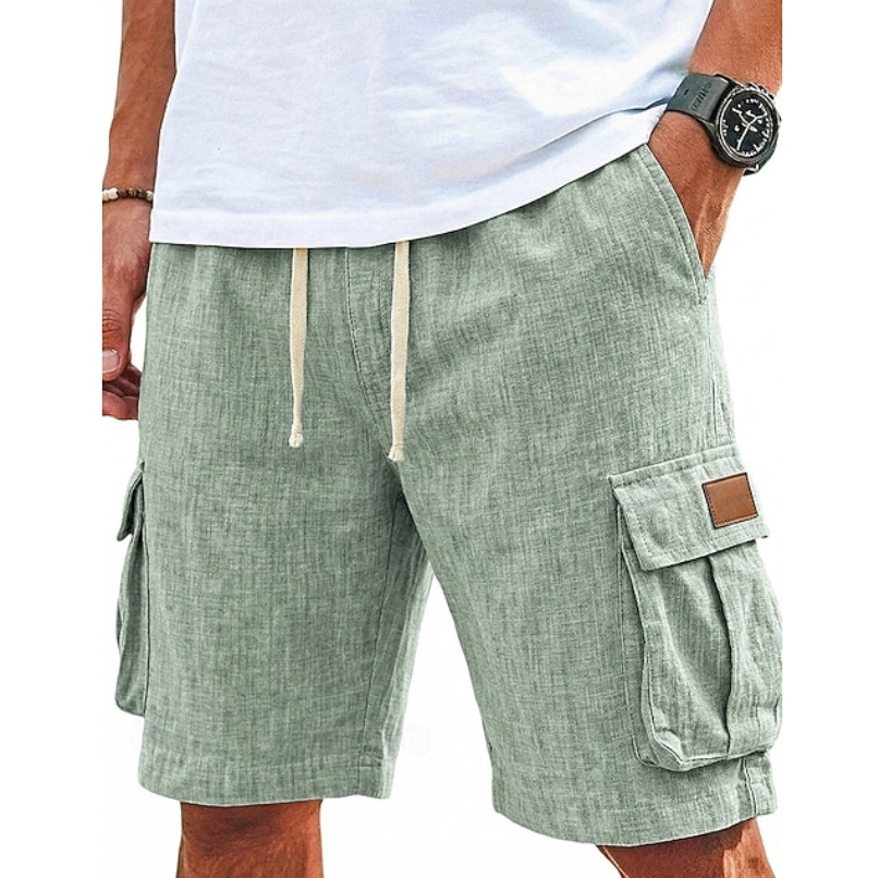Men's Relaxed Fit Drawstring Cargo Utility Casual Shorts