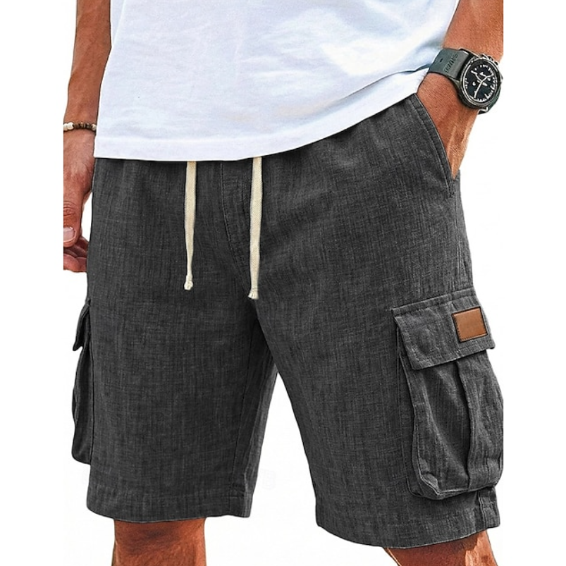 Men's Relaxed Fit Drawstring Cargo Utility Casual Shorts