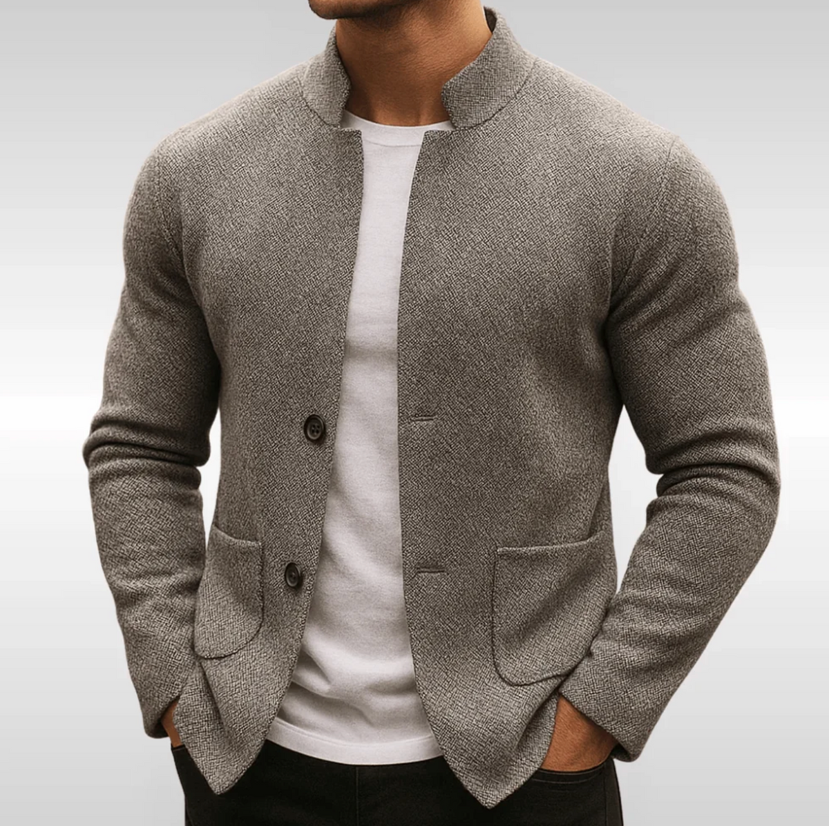 Men’s Textured Button Front Casual Jacket