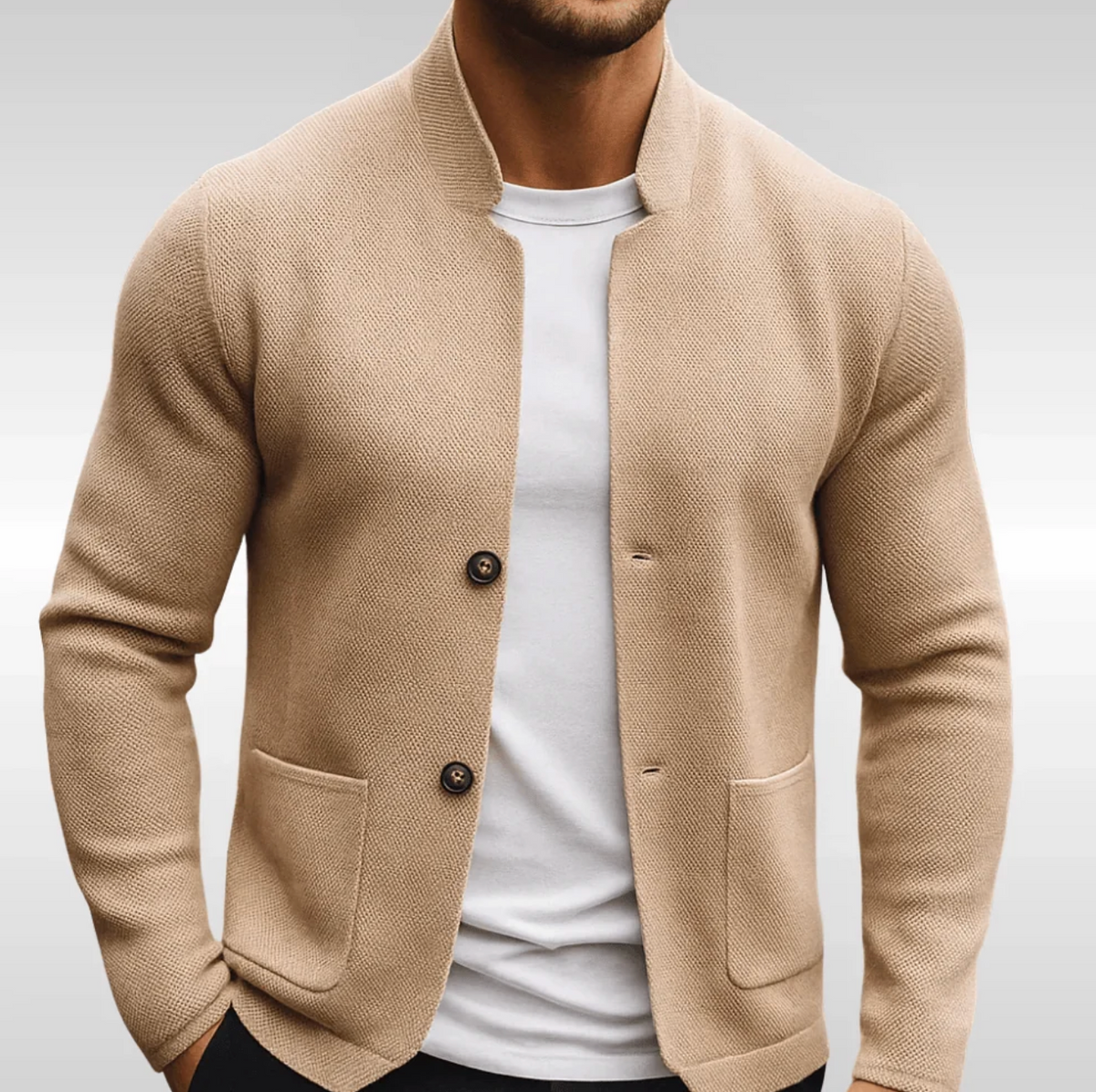 Men’s Textured Button Front Casual Jacket