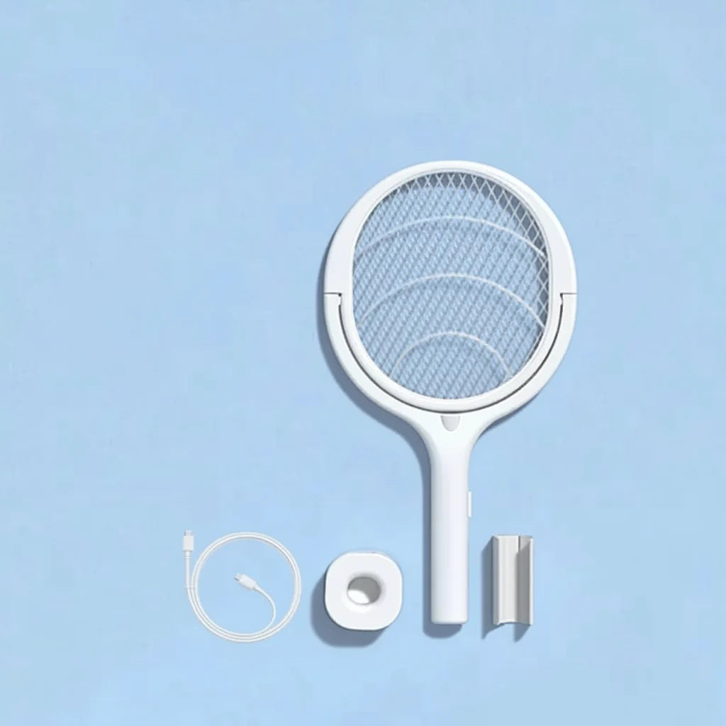 Genopladelig elektrisk myggeskræmmer med LED-lampe og justerbart hoved