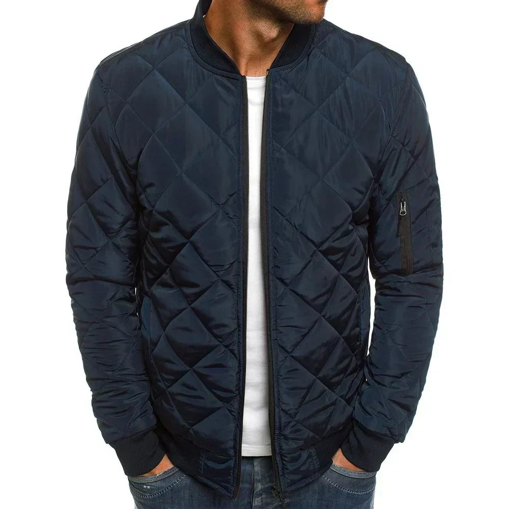 Men's Diamond-Quilted Bomber Jacket