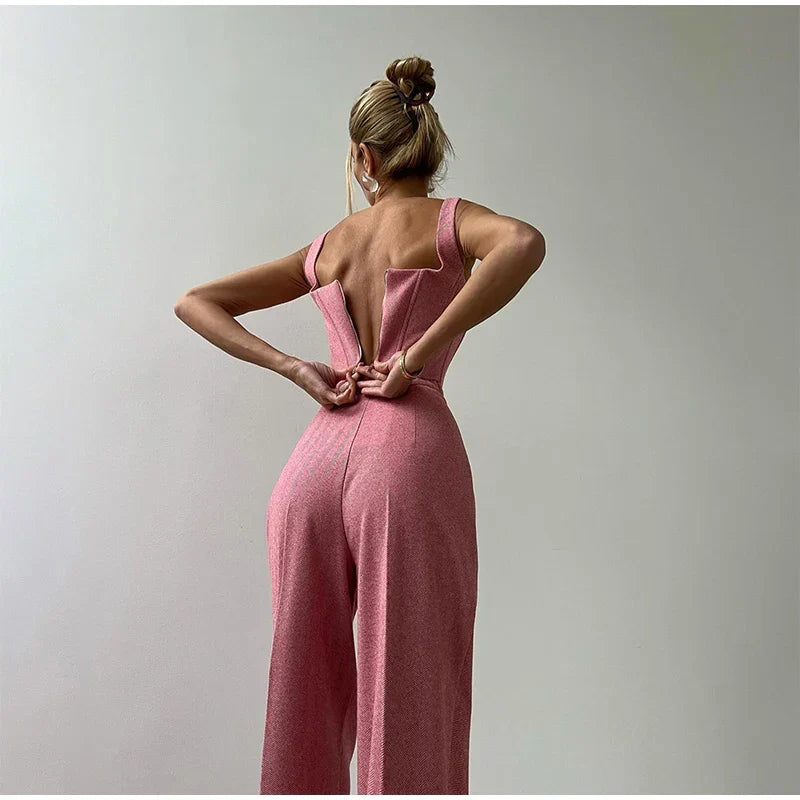 Skræddersyet jumpsuit med brede ben til kvinder