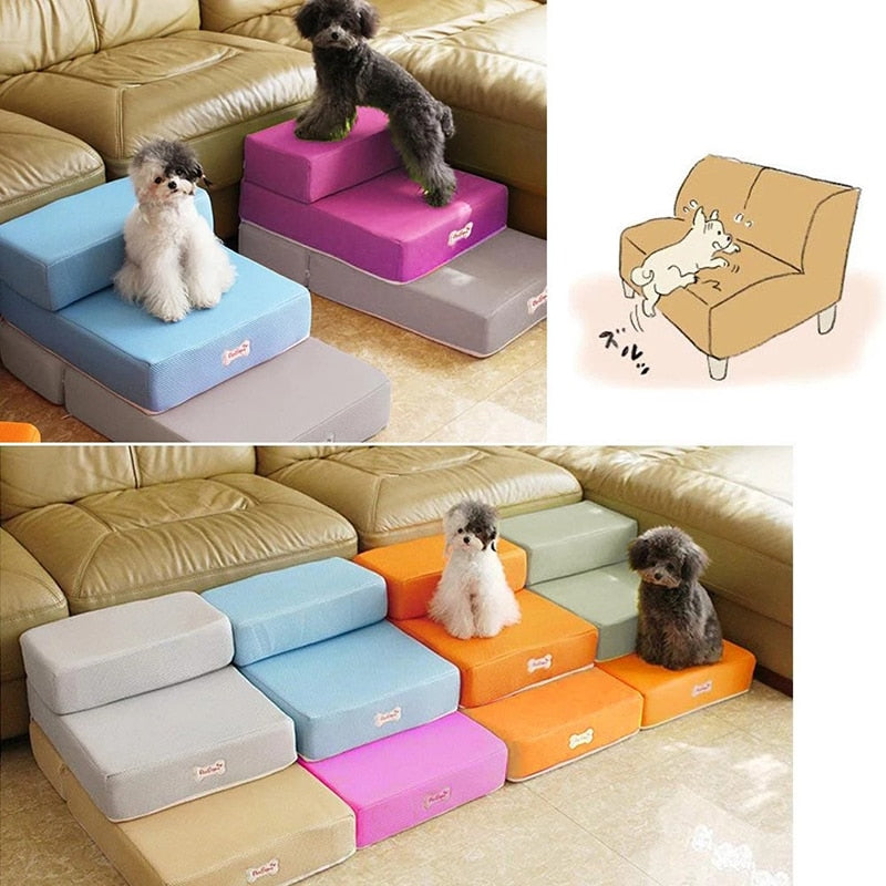 Escalera para mascotas con peldaños acolchados