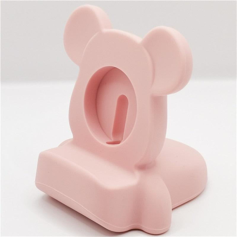 Silicone Apple Watch Charging Stand with Playful Character Design
