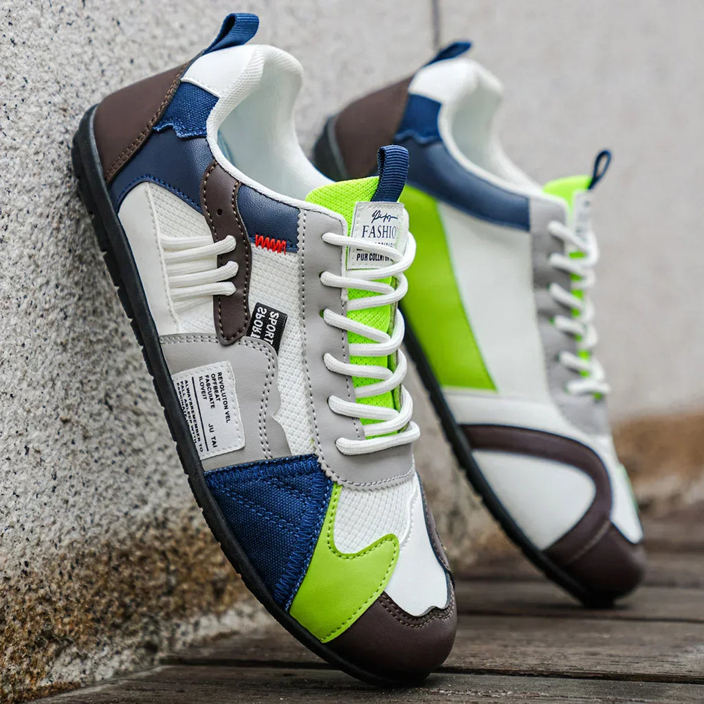 Men's Color Block Lace-Up Casual Walking Sneakers