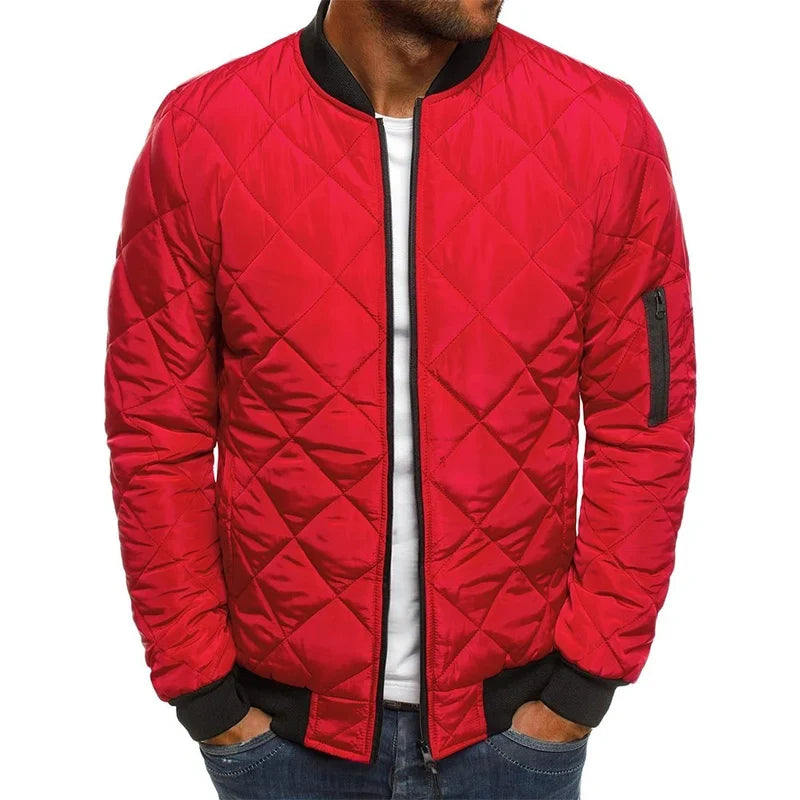 Men's Diamond-Quilted Bomber Jacket