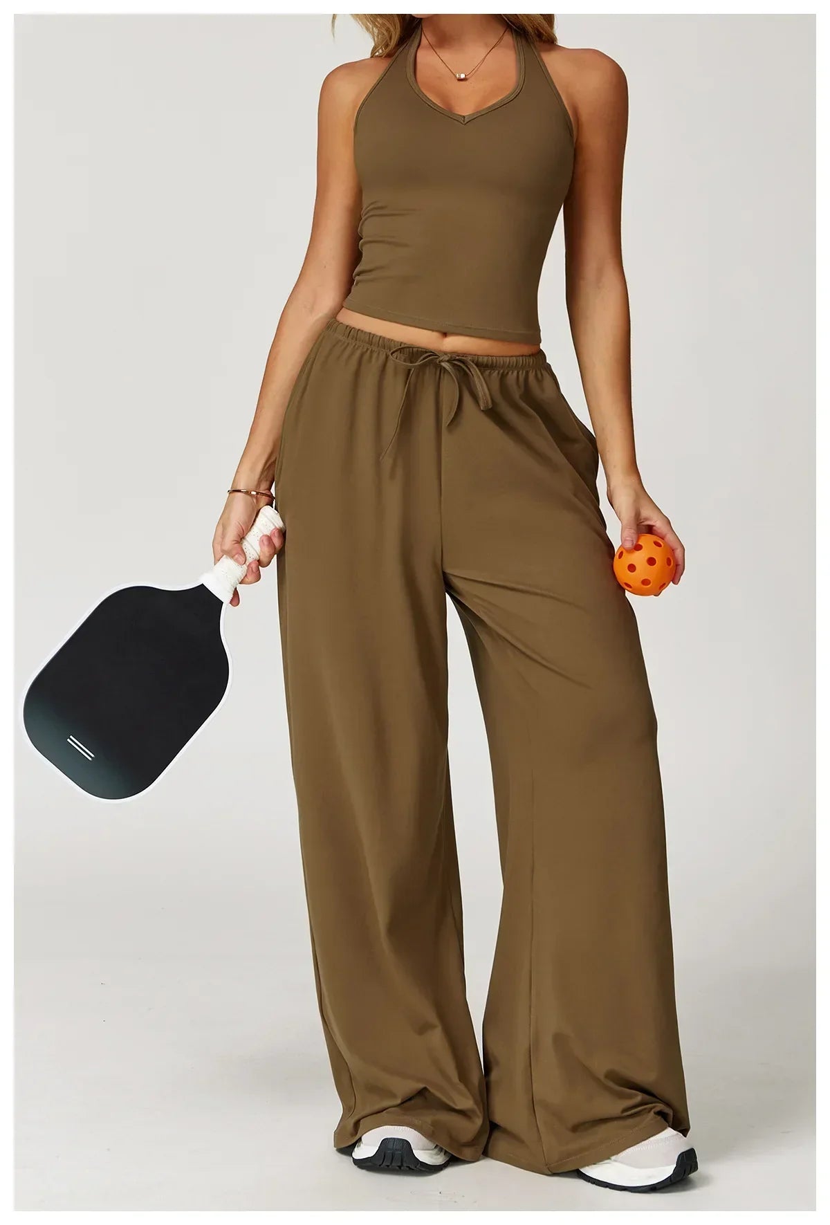 Women's Relaxed Drawstring Palazzo Trousers
