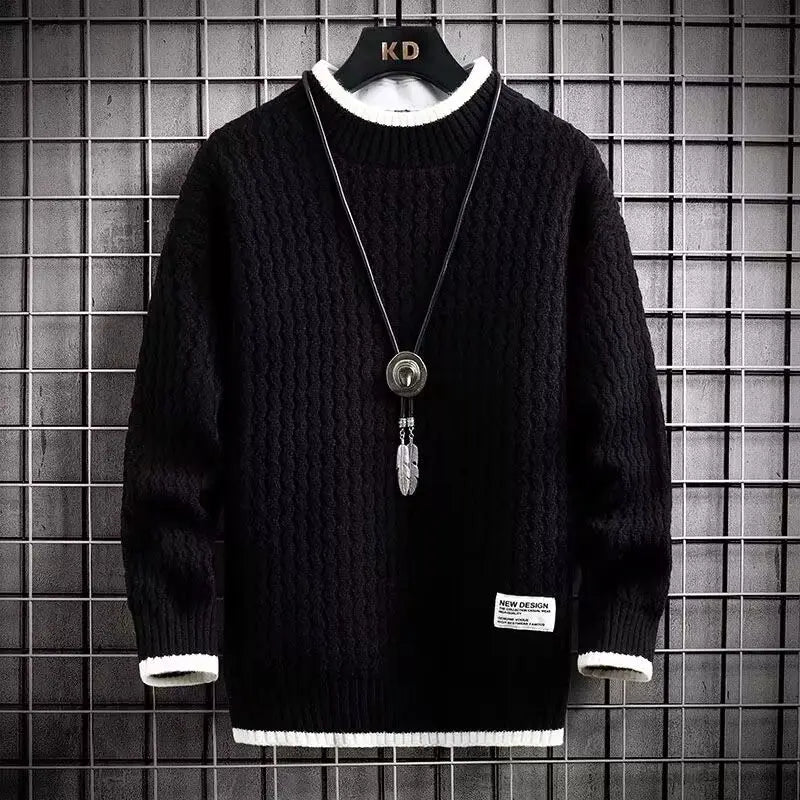 Men’s Textured Crew Neck Sweater