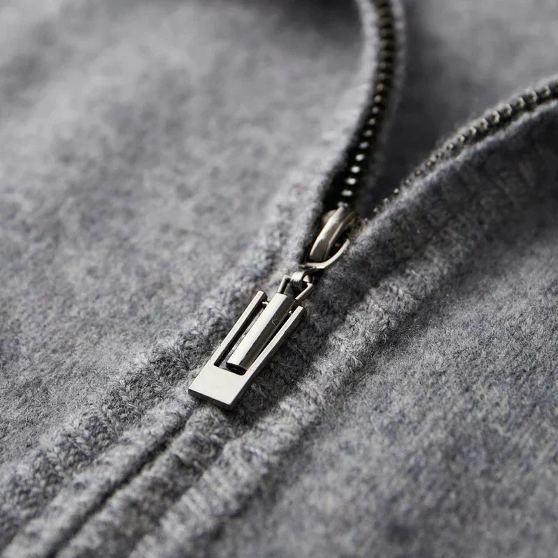 Cárdigan de punto minimalista con cremallera para hombre