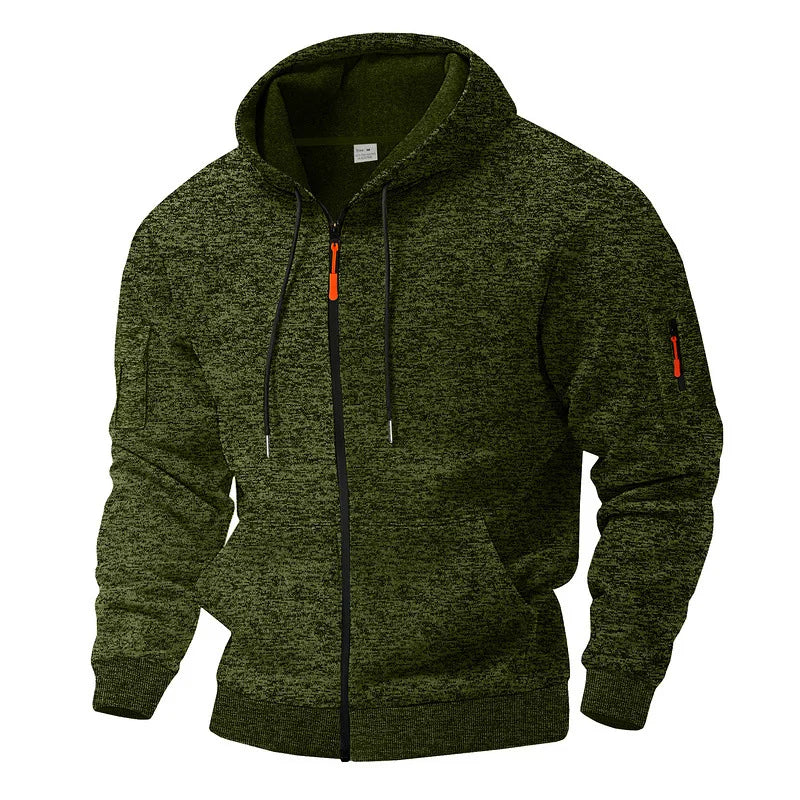 Men’s Textured Zip-Up Hoodie
