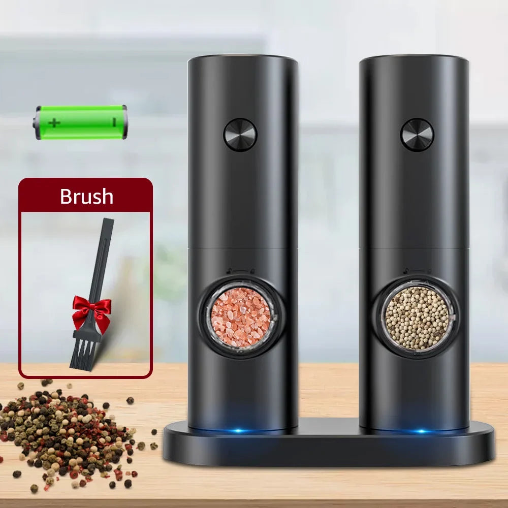 Electric LED Salt and Pepper Grinder Set