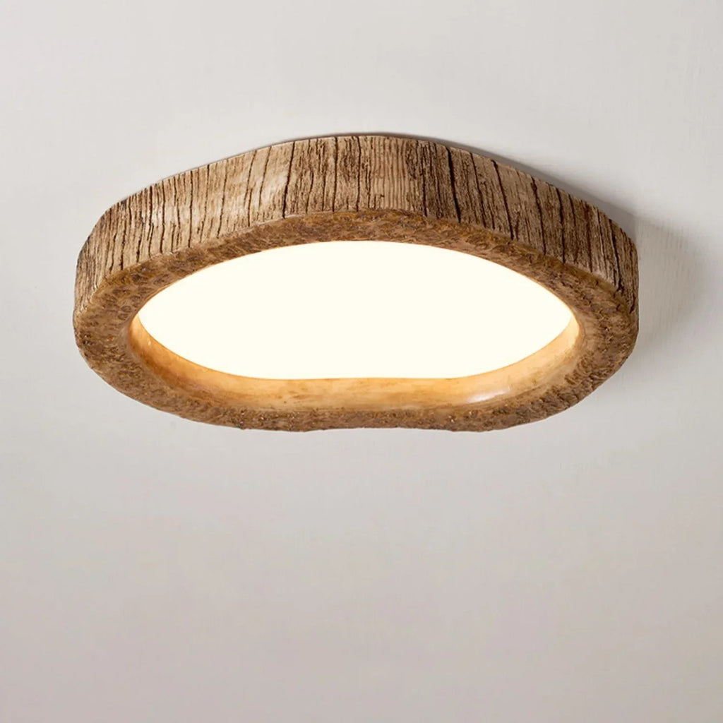 Loftslampe med struktureret trælook
