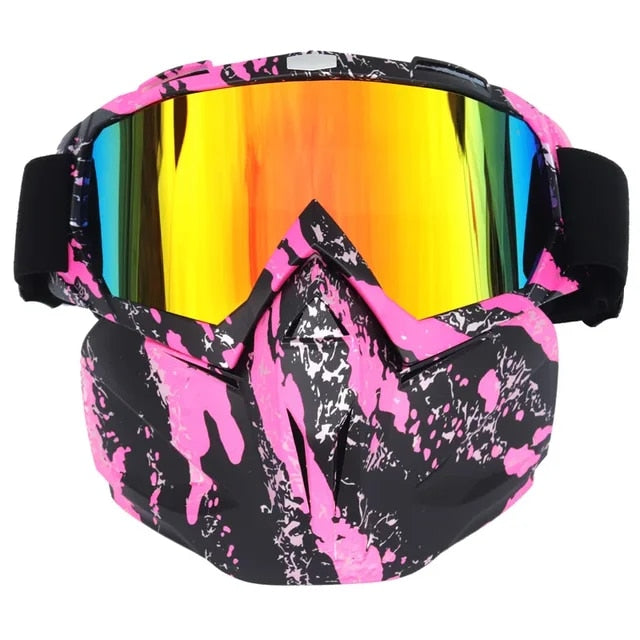 Ski Goggles with Detachable Face Guard