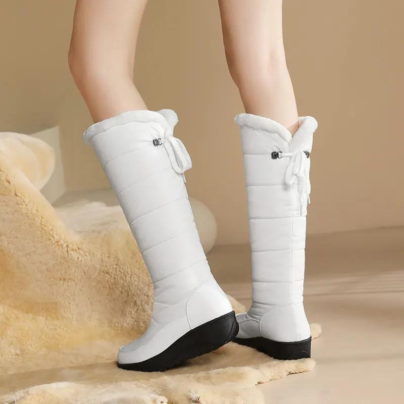 Botas acolchadas de invierno para mujer hasta la rodilla