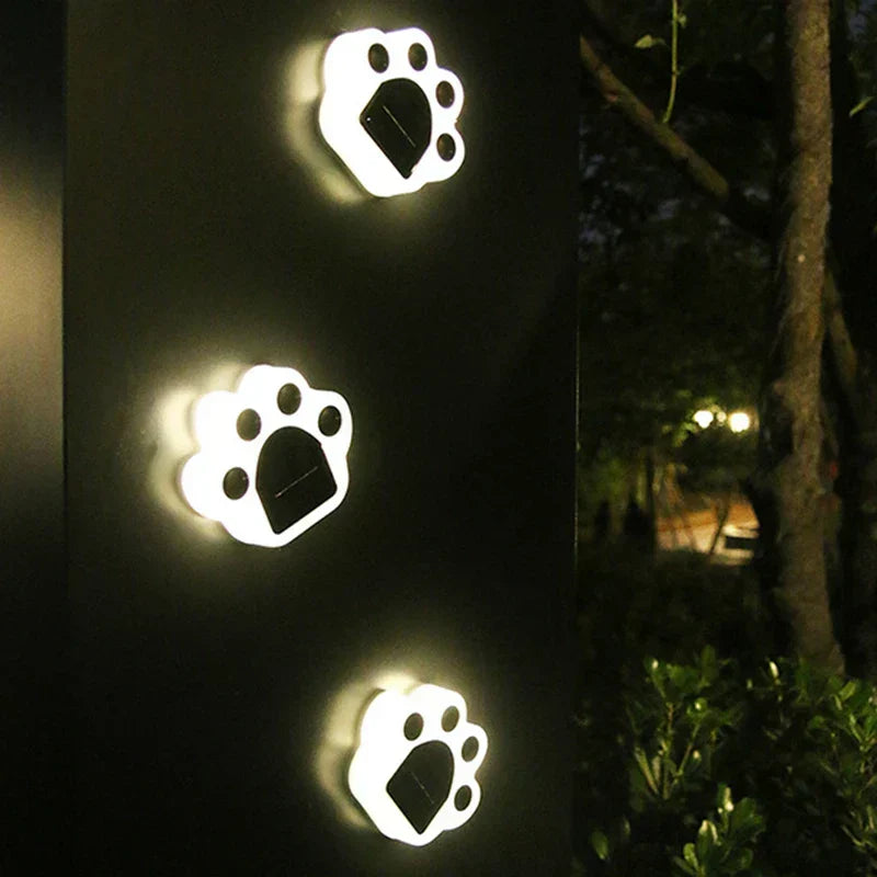Guirlande lumineuse solaire à LED avec empreintes de pattes pour le jardin