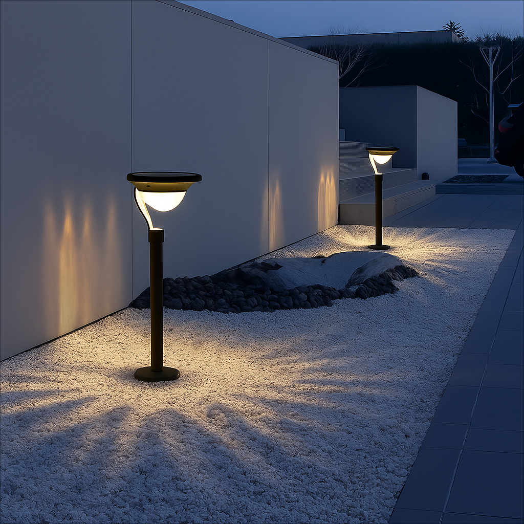 Luce solare per vialetti con proiezione decorativa sul terreno