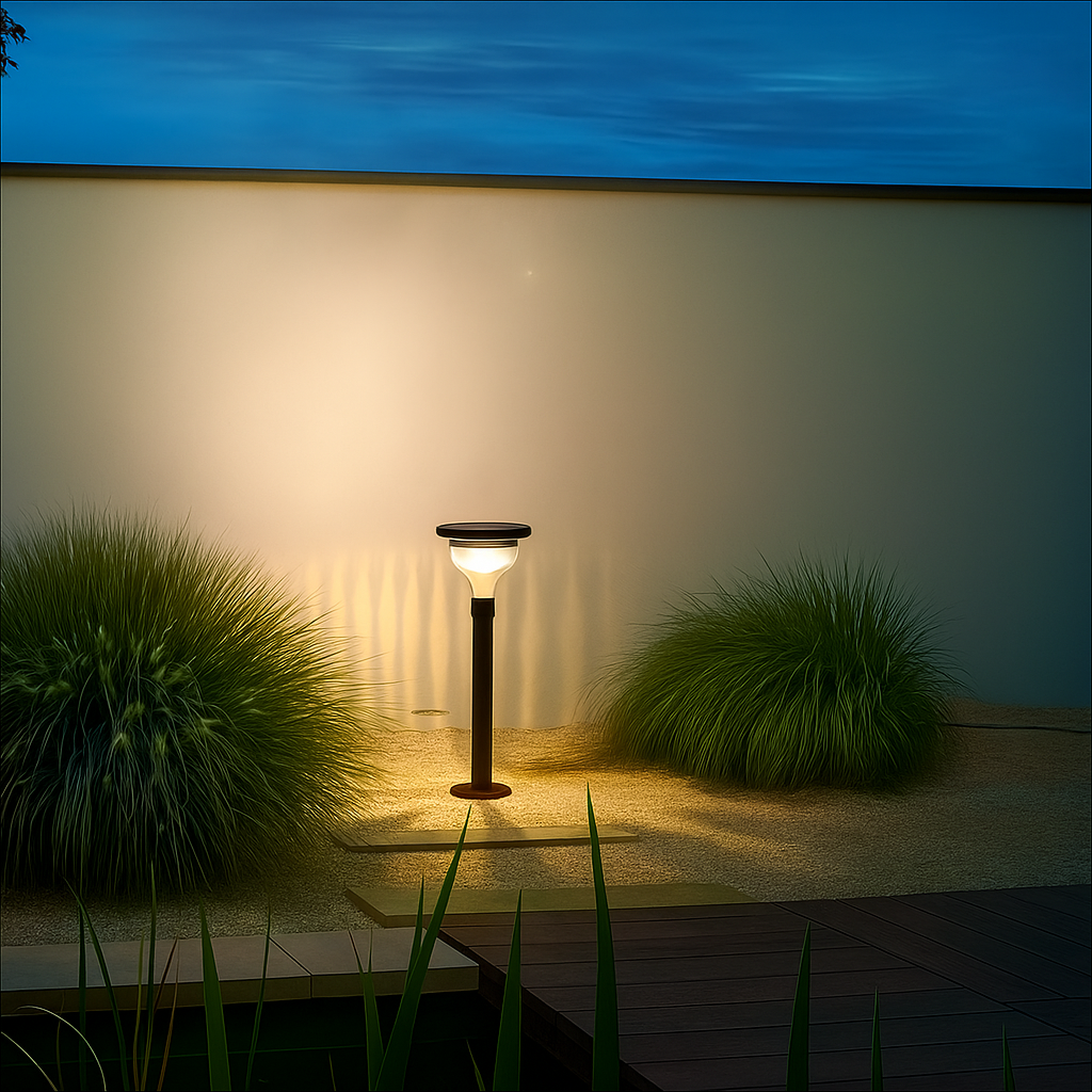 Luce solare per vialetti con proiezione decorativa sul terreno