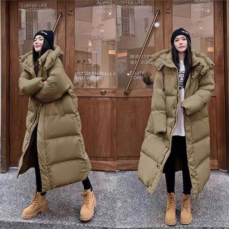Women’s Quilted Hooded Longline Coat